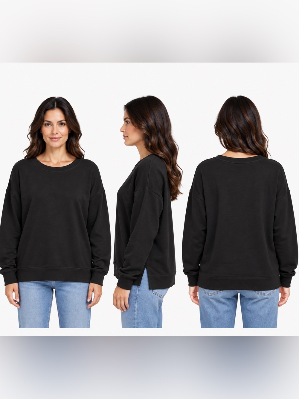 Athleta Coaster Luxe Sweatshirt Women’s M Black Oversized Relaxed Pullover